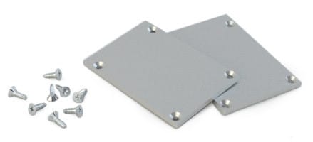 ALPHA ELETTRONICA - Kit terminali di chiusura di Alluminio ossidato Argento adatti per profilo JO380/097 - 8 viti incluse JO380/097-80