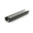 ALPHA ELETTRONICA - Profilo in alluminio verniciato nero da incasso con copertura prismata trasparente piana - 2m JO380/102N-42P