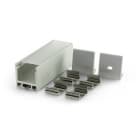 ALPHA ELETTRONICA - Profilo in alluminio grezzo con copertura in PC opaca piana - 2m - Accessori Inclusi JO380/105-12K