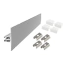 ALPHA ELETTRONICA - Profilo in alluminio anodizzato argento con due coperture in PC trasparente piane - 2m JO380/162-22K