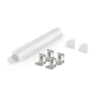 ALPHA ELETTRONICA - Profilo in alluminio anodizzato argento con copertura ad angolo in PC opaca tonda - 2m - Accessori inclusi JO380/173-12K