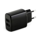 ALPHA ELETTRONICA - Caricatore USB 17W - 2 porte 5V 2.1A (max totale 3.4A) - Nero KD503/2