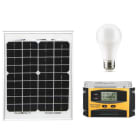 ALPHA ELETTRONICA - Kit fotovoltaico 15W - 12V - con regolatore e lampade led - Senza batteria KIT15-SB