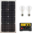 ALPHA ELETTRONICA - Kit fotovoltaico 27W - 12V - con regolatore e lampade led - Batteria non inclusa KIT27-SB