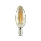 ALPHA ELETTRONICA - Lampada a filamento led candela - 230Vac - E14 - 4,5W - Ambrata - Bianco caldo LF252WW