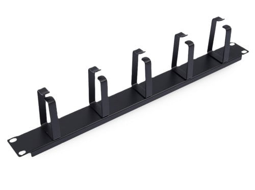 ALPHA ELETTRONICA - Pannello passacavi 1U 19" - 5 Anelli - Metallo - Nero RAG-01-001-1