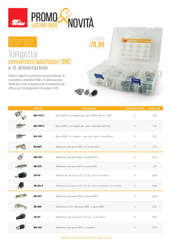 ALPHA ELETTRONICA - Volantino kit valigette connettori VOL.010
