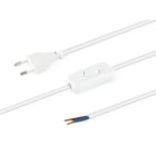 ALPHA ELETTRONICA - Cavo rete 2x0,75 con interruttore volante, cavo bianco - 3m