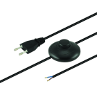 ALPHA ELETTRONICA - Cavo rete 2x0,75 con interruttore a pedale, cavo nero