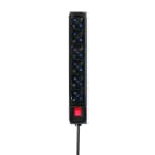 ALPHA ELETTRONICA - Multipresa con 6 prese Universali Italia P40 - Interruttore - Cavo 1,5m - Spina 16A a 90° - Nera