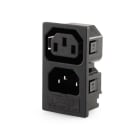 ALPHA ELETTRONICA - Connettore di alimentazione AC da pannello - Spina e Presa - 10A 250V con fusibile