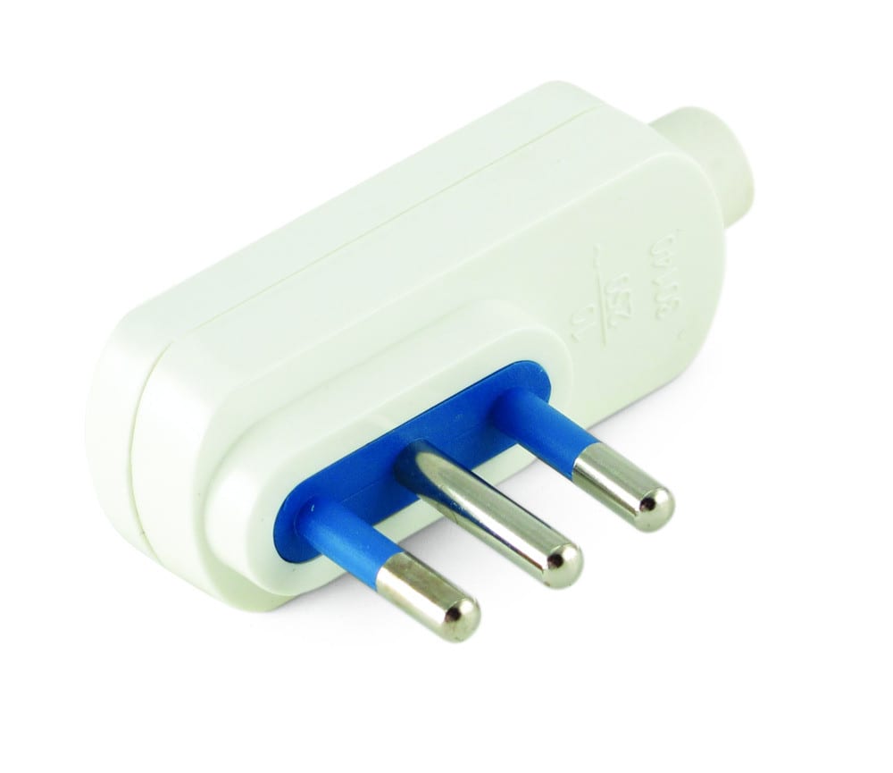 ALPHA ELETTRONICA - Spina piatta 90° 10 A 2 poli + terra