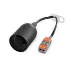 ALPHA ELETTRONICA - Portalampada E27 con cavo 20cm e morsettiera rapida - nero