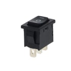 ALPHA ELETTRONICA - Deviatore - Nero - 1P - SPCO - (ON)/OFF/(ON) - 6A@250V - 3 term. faston 4,8