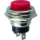 ALPHA ELETTRONICA - Pulsante - Rosso - 1P - SPST - OFF/(ON) - N.A. - 2A@250Vac - 2 term. a saldare