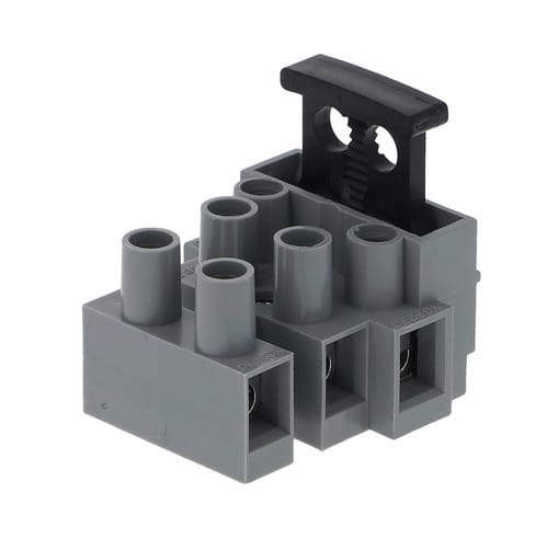 ALPHA ELETTRONICA - Morsetto passante 0,5-2,5mm² - 22-14AWG - 3P con porta fusibile 5x20mm
