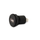 ALPHA ELETTRONICA - Presa passante da pannello USB - Presa USB A - Presa USB A - ø22mm - Nero