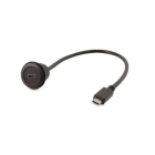 ALPHA ELETTRONICA - Presa passante da pannello USB C - da presa USB 3.1 Tipo C a spina USB 3.1 Tipo C - ø22mm - Nero - Cavetto 30cm