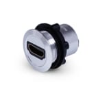 ALPHA ELETTRONICA - Presa passante da pannello HDMI - Presa HDMI - Presa HDMI - ø22mm - Metallo - Argento