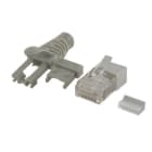 ALPHA ELETTRONICA - Spina modulare RJ45 Cat.6A schermata - Contatti dorati - Per cavo rigido e flessibile - Con cappuccio