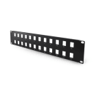 ALPHA ELETTRONICA - Pannello Patch 19" 2U per Keystone - Nero - 24 porte