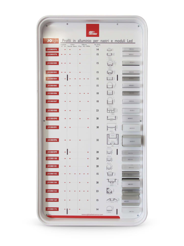 ALPHA ELETTRONICA - Espositore profili in alluminio per strisce Led