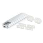 ALPHA ELETTRONICA - Profilo in alluminio grezzo con copertura in PC opaca piana - 2m - Accessori inclusi