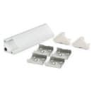 ALPHA ELETTRONICA - Profilo in alluminio verniciato bianco ad angolo con copertura in PC opaca piana - 2m - Accessori inclusi