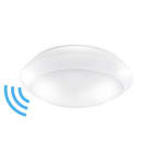 ALPHA ELETTRONICA - Plafoniera Led 16W - ø300mm - Bianco naturale - Sensore movimento e funzione Emergenza - Serie Loggia