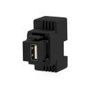 ALPHA ELETTRONICA - Caricatore USB-A 15W - 1 porta 5V 3A - da incasso - Nero