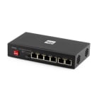 ALPHA ELETTRONICA - Switch Gigabit 6 porte - 4GE (PSE)+2GE uplink - PoE+ - Unmanaged - con funzione Extend Mode, VLAN, QoS - METALLO