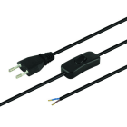 ALPHA ELETTRONICA - Cavo rete 2x0,75 con interruttore volante, cavo nero - 3m