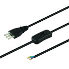 ALPHA ELETTRONICA - Cavo rete 3x0,75 con interruttore volante, Cavo nero