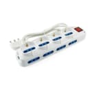 ALPHA ELETTRONICA - Multipresa con 4 prese Universali Italia P40 e 8 Italia bipasso - Interruttore - Cavo 1,5m - Spina 16A a 90° - Bianca