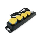 ALPHA ELETTRONICA - Multipresa con 4 prese tedesche - Interruttore - Cavo 1,5m - Spina tedesca - Nera - IP44