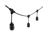 ALPHA ELETTRONICA - Luminaria prolungabile 10m - 10 portalampade E27 - IP44 - Nera - Serie Lumis