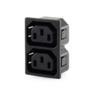 ALPHA ELETTRONICA - Connettore di alimentazione AC da pannello - 2 prese - 10A 250V
