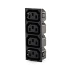 ALPHA ELETTRONICA - Connettore di alimentazione AC da pannello - 4 prese - 10A 250V