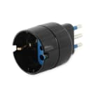 ALPHA ELETTRONICA - Adattatore da spina 3 poli Italia 10A a presa Tedesca - Nero