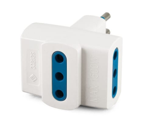 ALPHA ELETTRONICA - Adattatore da spina 3 poli Italia 10A a 3 prese