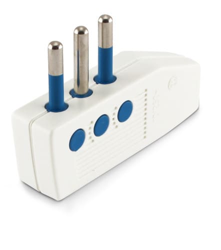 ALPHA ELETTRONICA - Spina piatta asimmetrica 90° 10A 2 poli + terra