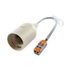 ALPHA ELETTRONICA - Portalampada E27 con cavo 20cm e morsettiera rapida - bianco
