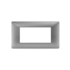 ALPHA ELETTRONICA - Placca 4 moduli grigio silver - Serie Be-Bop