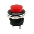 ALPHA ELETTRONICA - Pulsante - Rosso - 1P - SPST - OFF/(ON) - N.A. - 1A@250Vac - 2 term. a saldare - Plastica