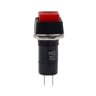 ALPHA ELETTRONICA - Pulsante - Rosso - 1P - SPST - OFF/(ON) - N.A. - 1A@250Vac - 2 term. a saldare