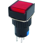 ALPHA ELETTRONICA - Pulsante bistabile - Rosso - 2P - DPDT - ON/ON - 3A@250Vac - 6 term. a saldare
