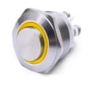 ALPHA ELETTRONICA - Pulsante momentaneo antivandalo ø16mm luminoso Giallo 12V - 1P - SPST - OFF/(ON) - N.A. - 3 term. vite