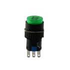ALPHA ELETTRONICA - Deviatore a pulsante 1P - 3A 250V - (on)/on - Terminali a saldare - colore verde