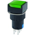 ALPHA ELETTRONICA - Pulsante - Verde - 2P - DPDT - (ON)/ON - 3A@250Vac - 6 term. a saldare