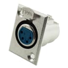 ALPHA ELETTRONICA - Presa XLR da pannello con fermo di bloccaggio - 4 poli - Grigio